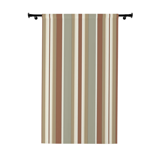 Fantasy Collection Taupe Stripes Window Curtains (1 Piece)