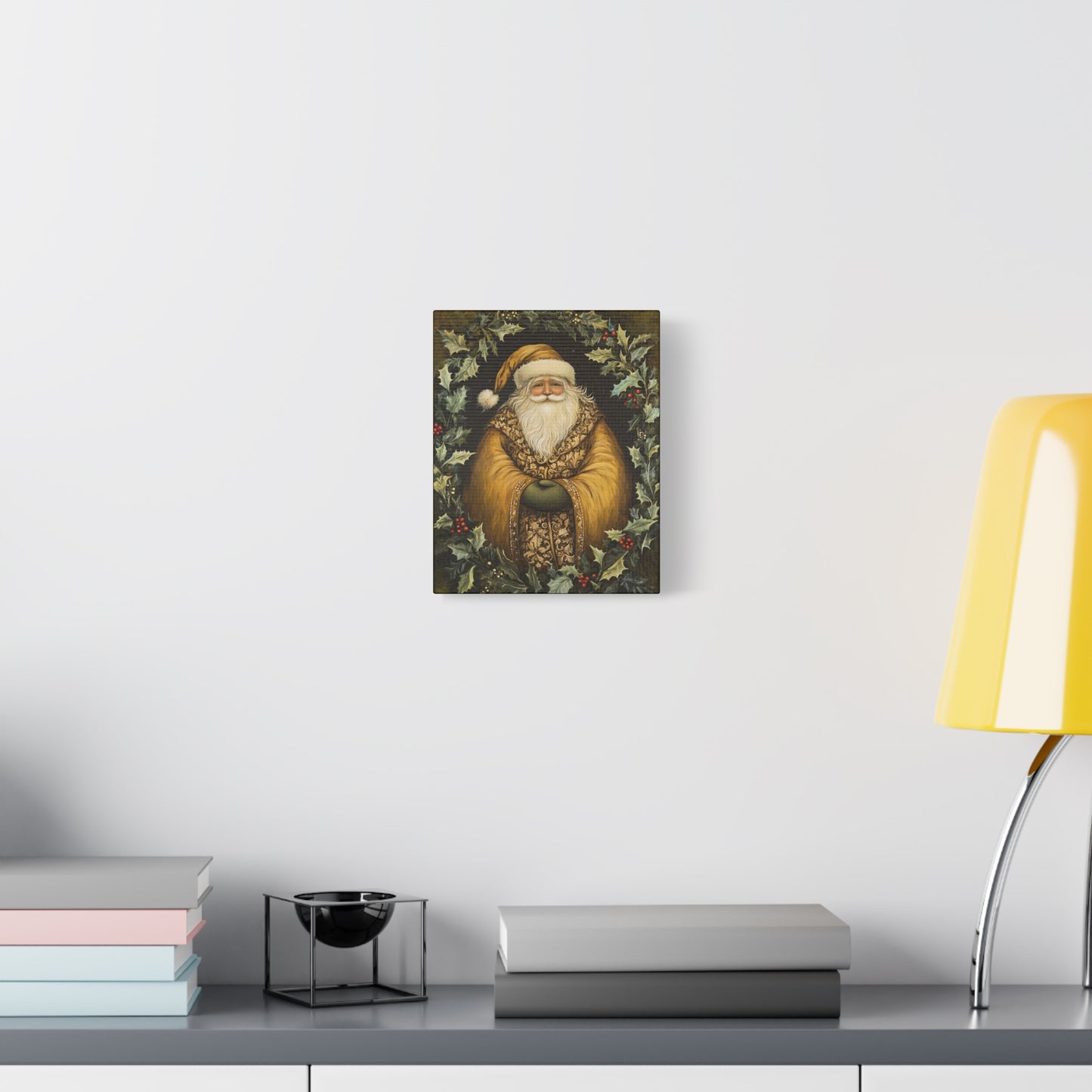 Jolly Gold Santa Matte Canvas, Stretched, 1.25"