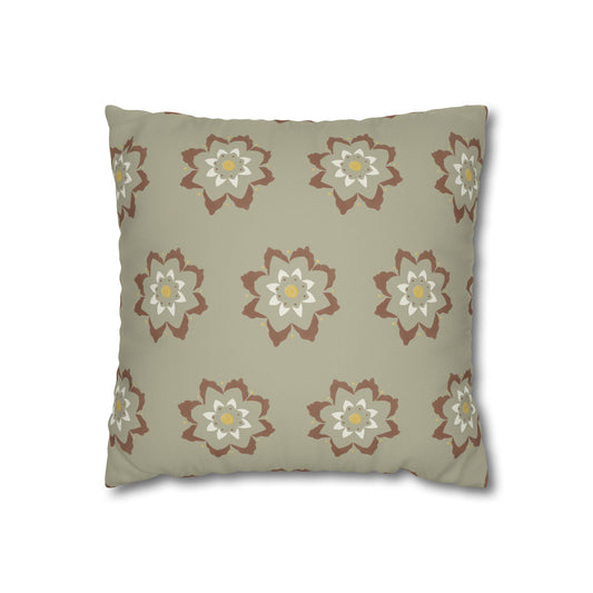 Fantasy Collection Medium Pattern Taupe Faux Suede Square Pillowcase