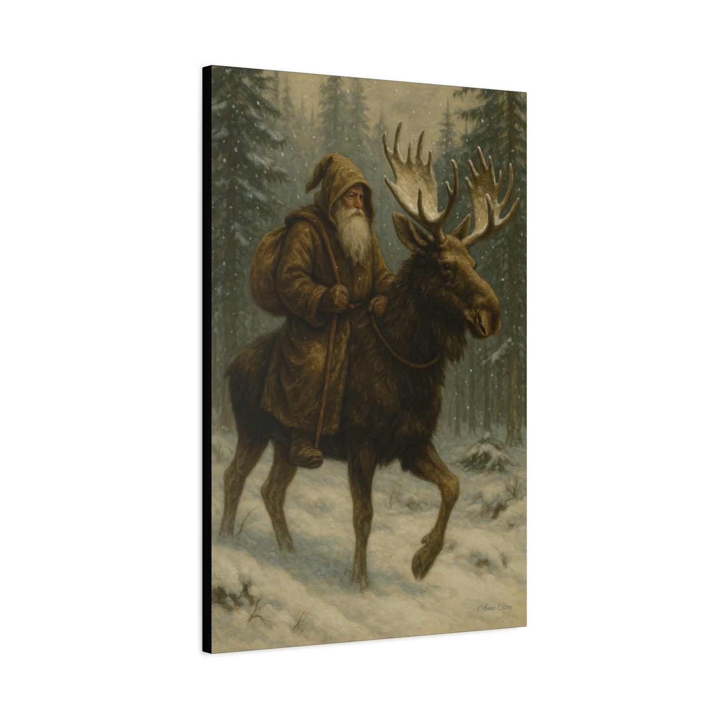 Rustic Moose Canvas Art Print