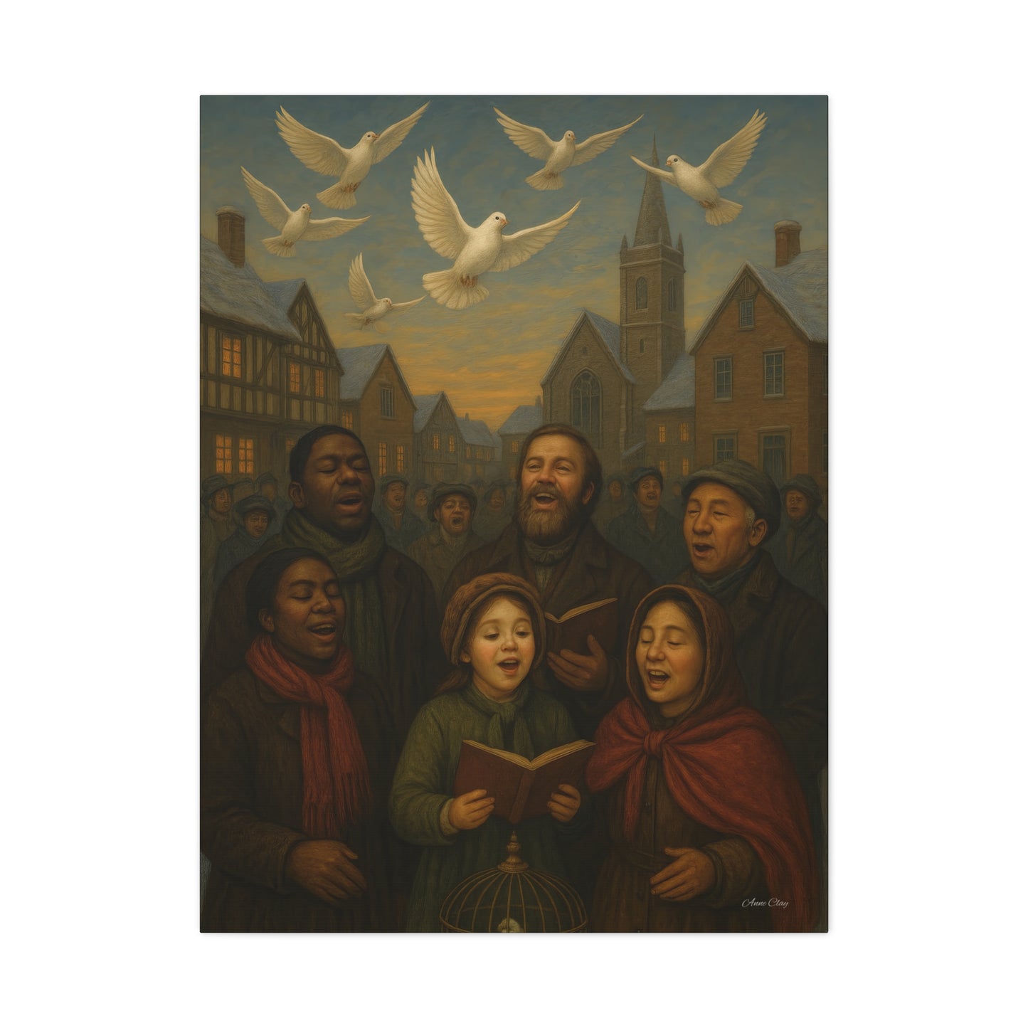 Peace on Earth Good Will Toward All People Inspirational Canvas Art: 'Peaceful Hymn' Stretched Print