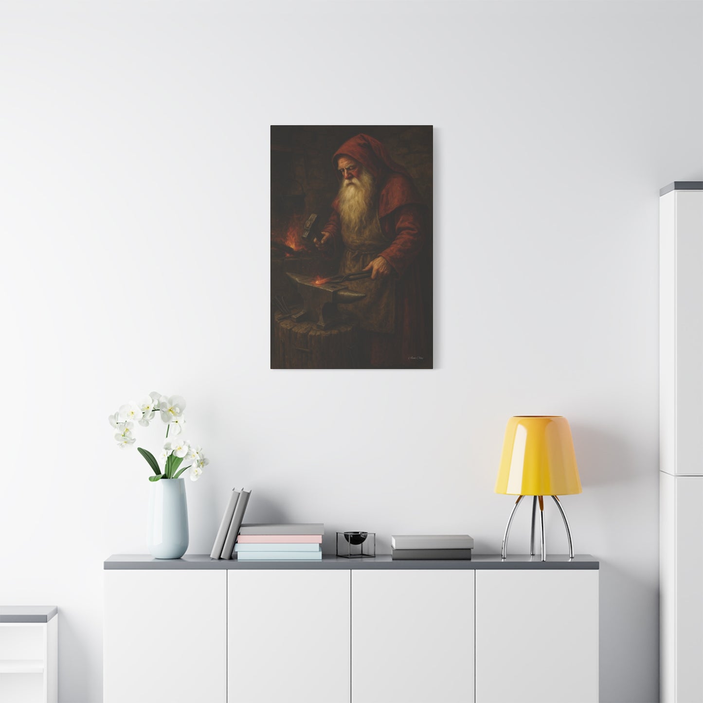 Artistic Canvas Wall Art -  Blacksmith Santa