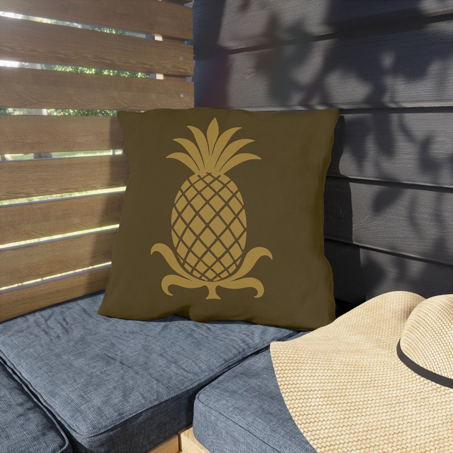 Tropical Outdoor Pillows with Pineapple Design, Garden Decor, Patio Accessories, Summer Vibes, Indoor-Outdoor Cushion