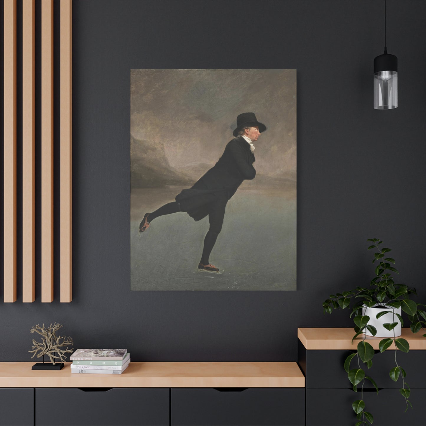 The Skating Reverend Vintage Ice Skating Canvas Wall Art – Classic Home Decor for Winter Lovers