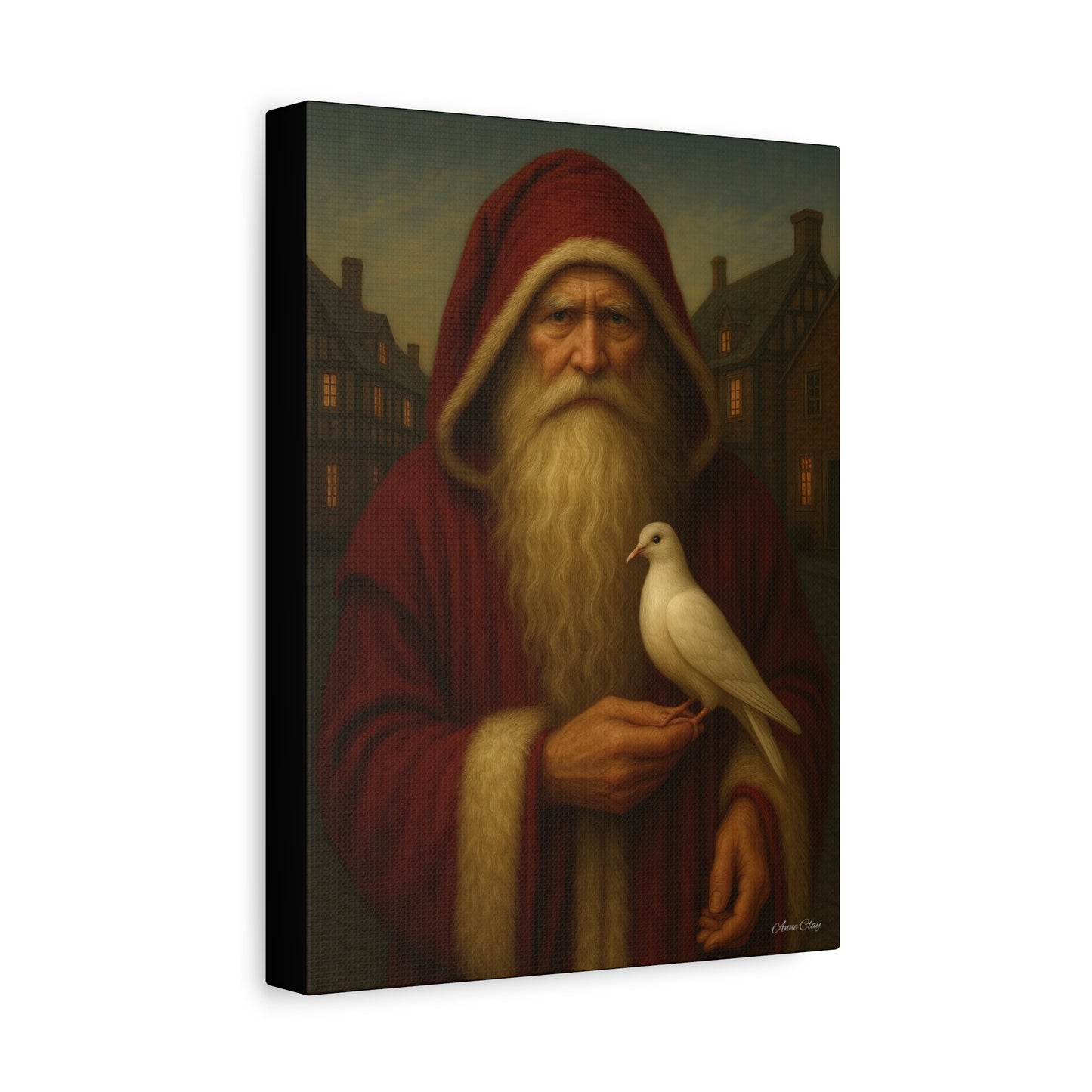 Santa with Dove Canvas Art Print