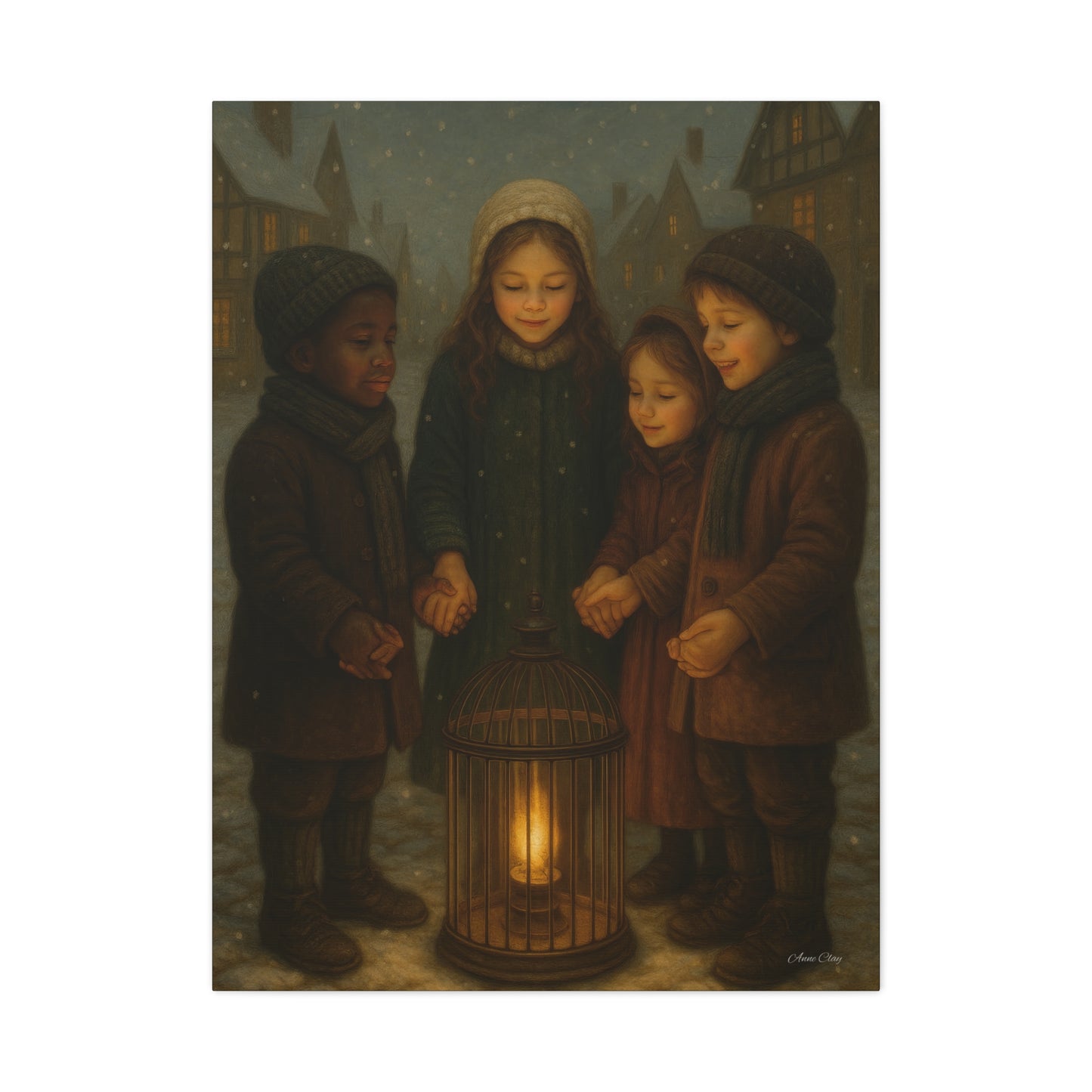 United We Stand Winter Scene Canvas Print - Cozy Holiday Decor