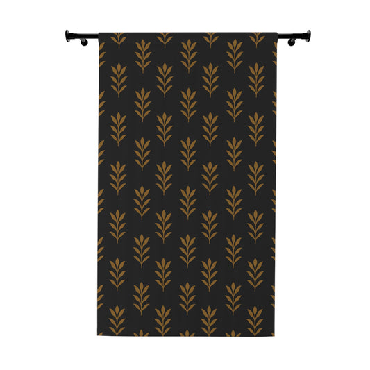 Chic Leaf Print Window Curtain, Modern Blackout Curtain, Home Decor, Living Room Drapes, Stylish Window Treatment
