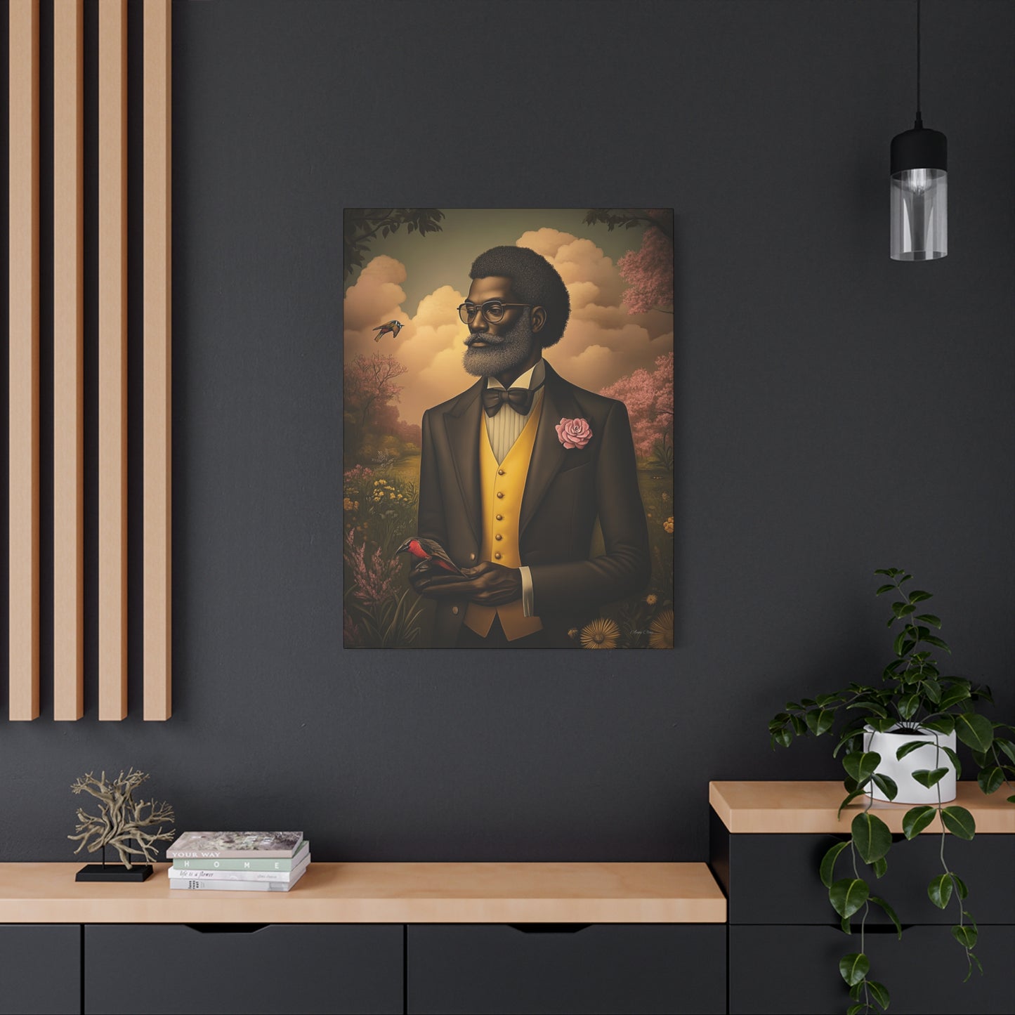 Elegant Vintage Canvas Wall Art - Black Art, Home Decor, Gift for Him, Father's Day, Office Decor, Unique Artwork