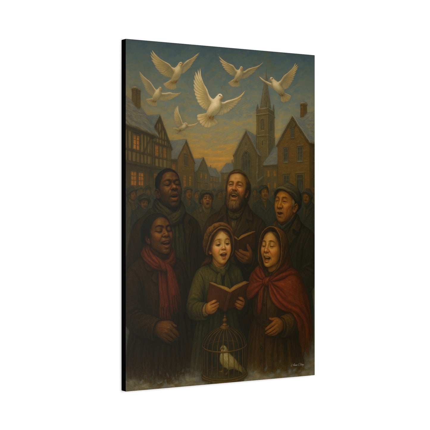 Peace on Earth Good Will Toward All People Inspirational Canvas Art: 'Peaceful Hymn' Stretched Print
