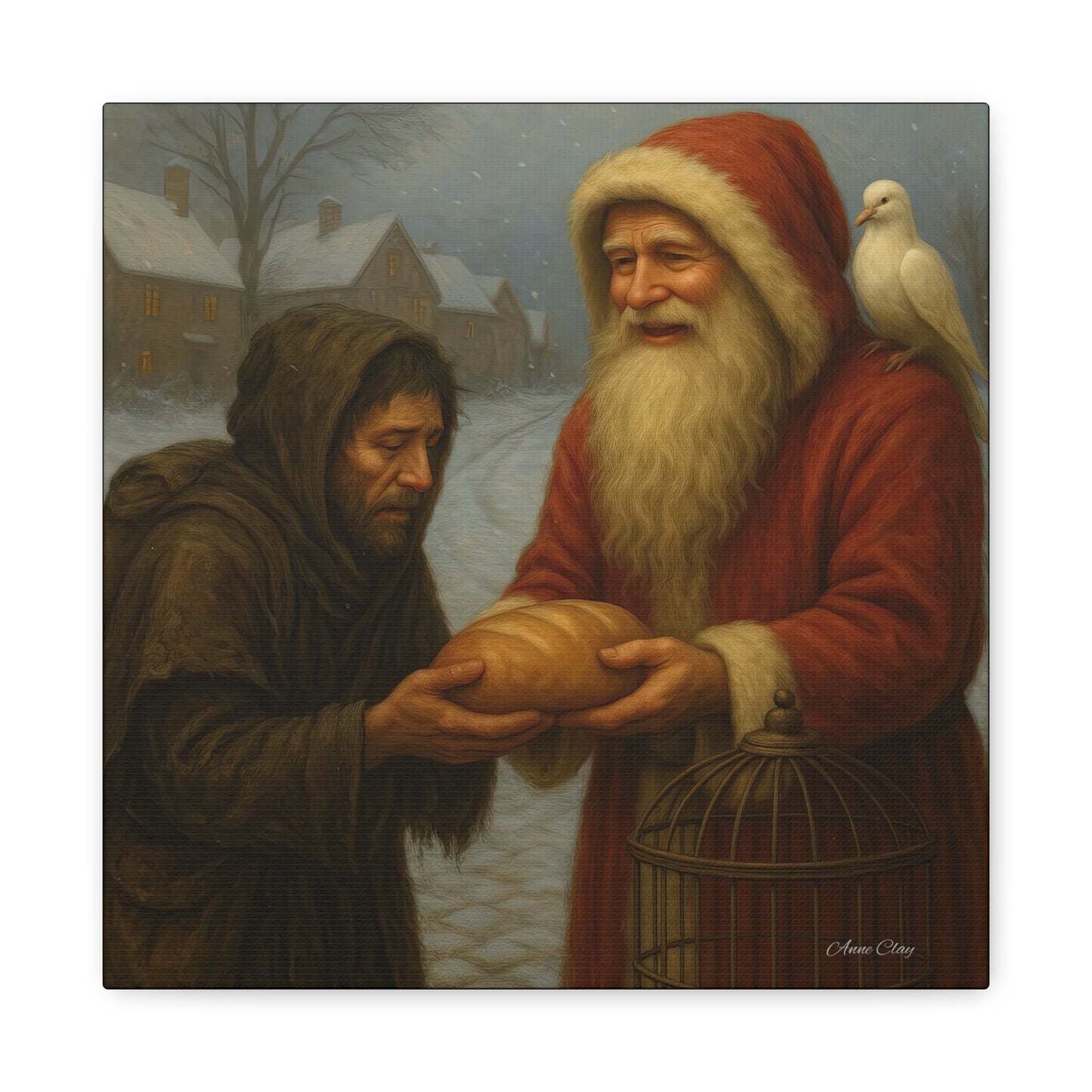 Sharing is Caring Santa Christmas Spirit Canvas Art