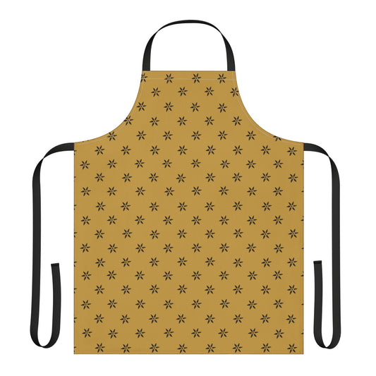 Black on Gold Stencil Apron, 5-Color Straps (AOP)