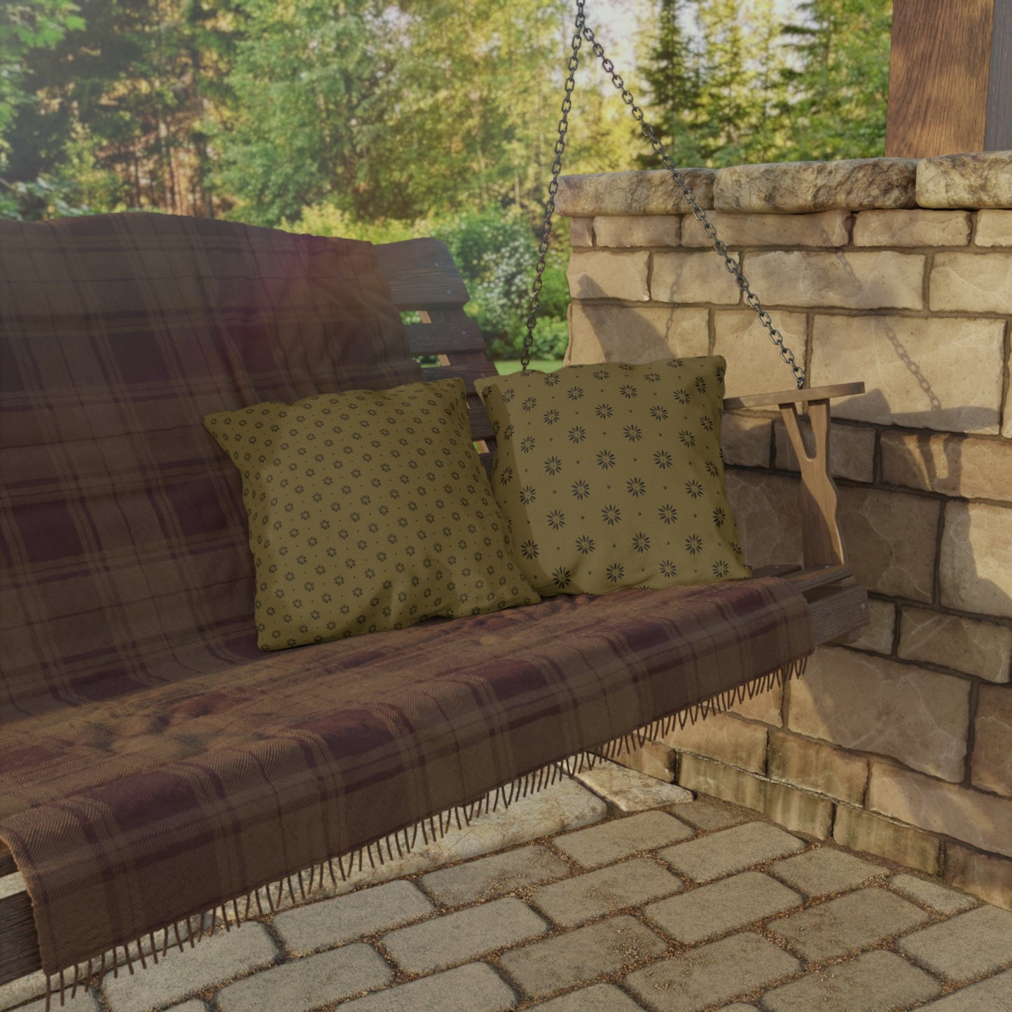 Gold and Black Outdoor Pillows