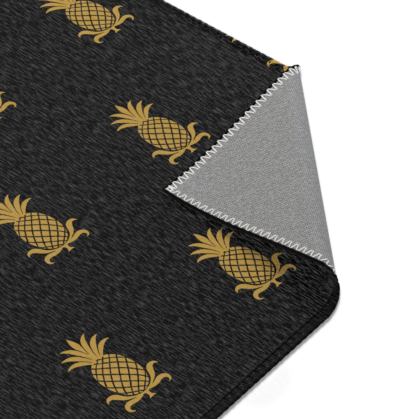 Golden Pineapple Area Rug - Tropical Home Decor, Boho Chic Accent, Living Room Floor Mat, Summer Vibes, Unique Gift Idea