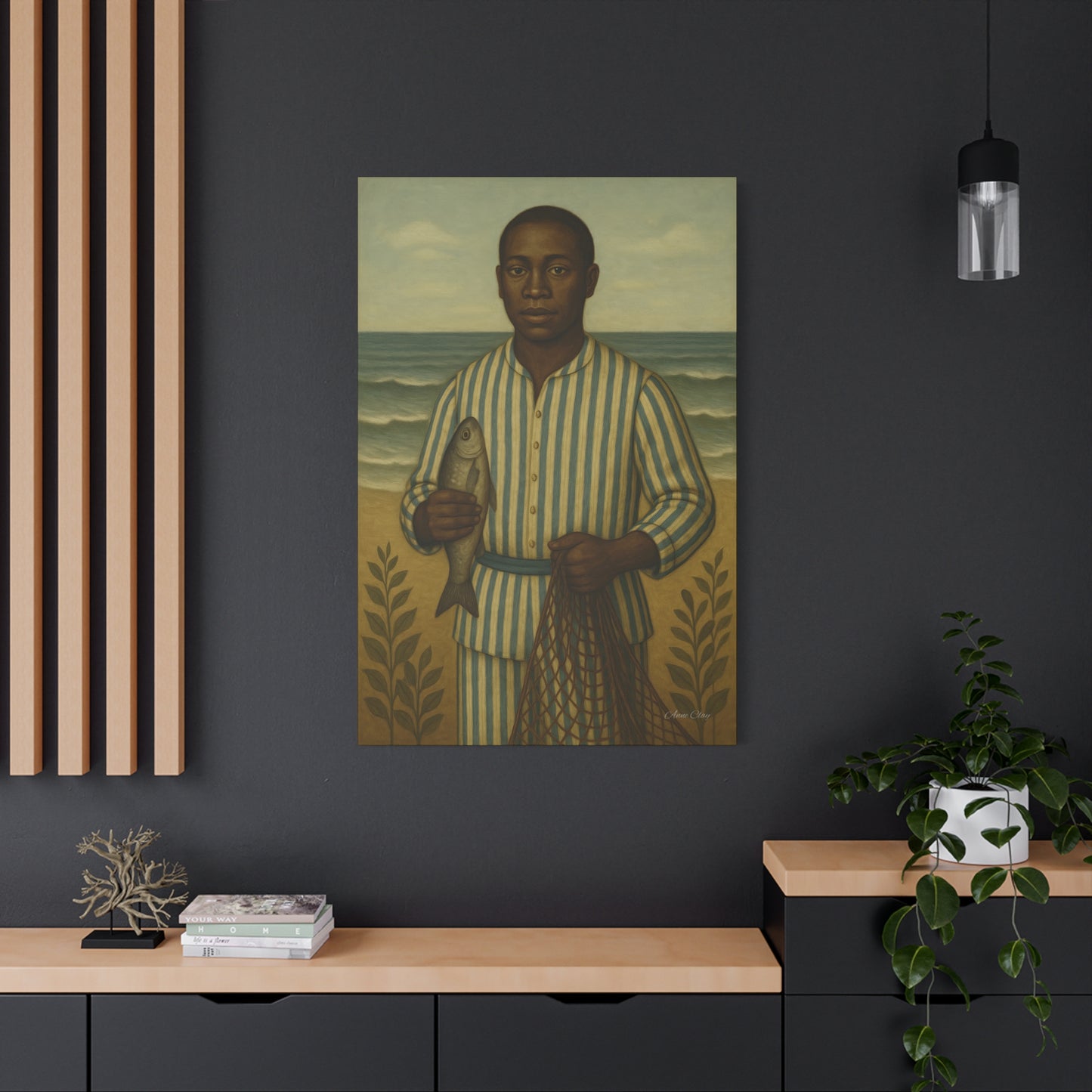 Canvas Wall Art, Vintage Fisherman Decor, Coastal Home Decor, Nautical Print, Beach House Art, Unique Gift Idea
