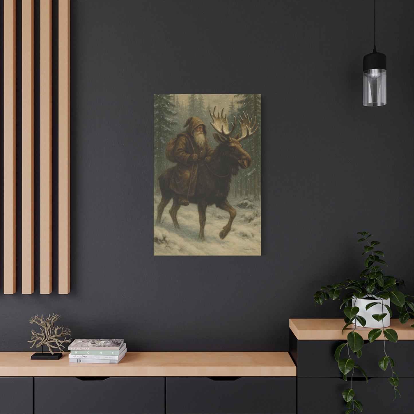 Rustic Moose Canvas Art Print