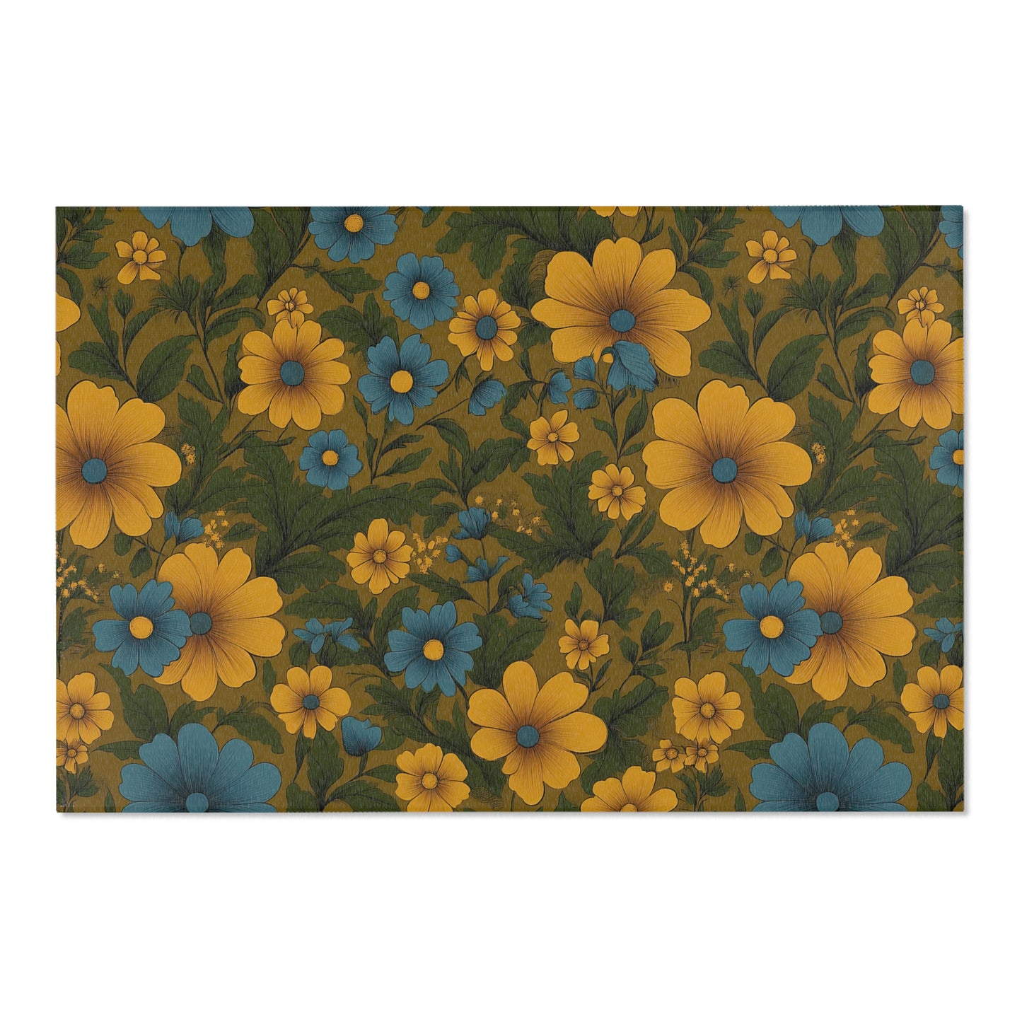 Floral Area Rug, Boho Home Decor, Fuzzy Floor Mat, Living Room Carpet, Vintage Style Area Rugs, Gift for Her