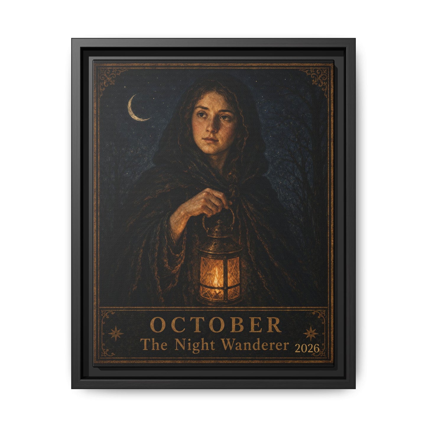 October 'The Night Wanderer' Matte Canvas Framed Art