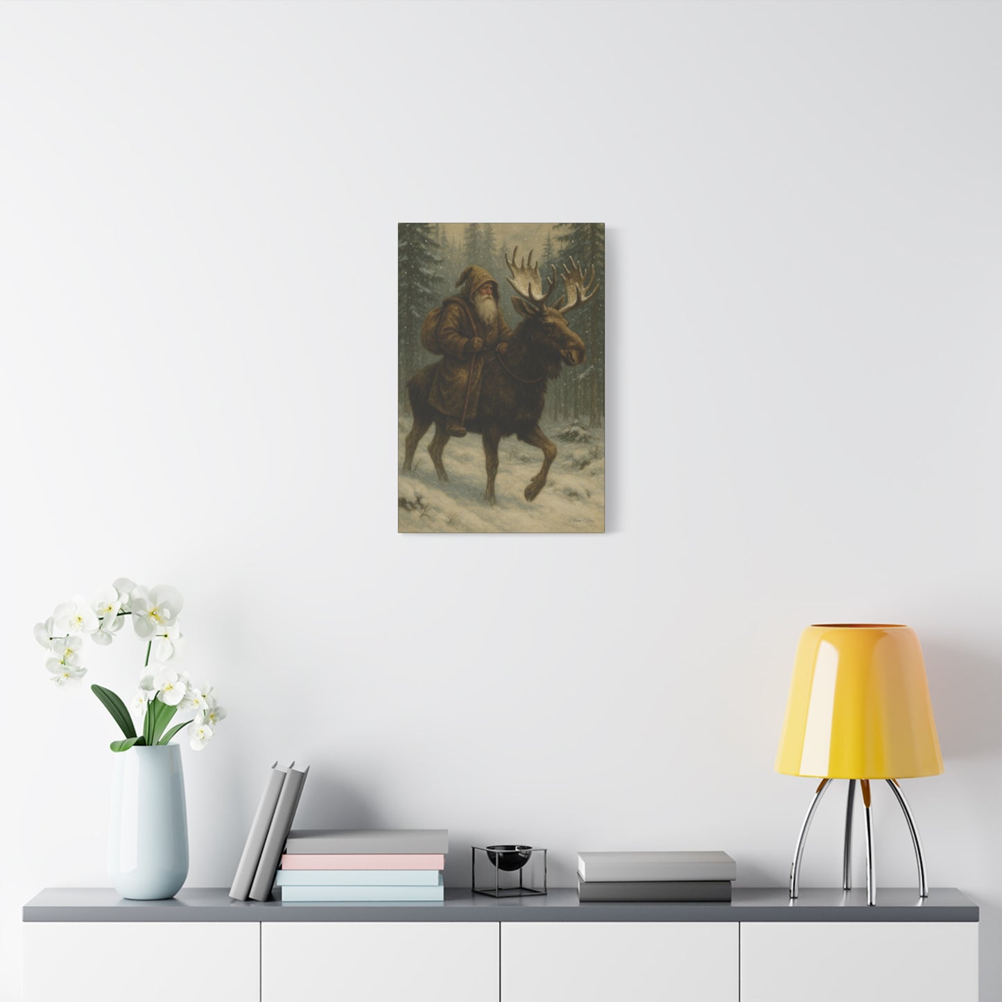 Rustic Moose Canvas Art Print