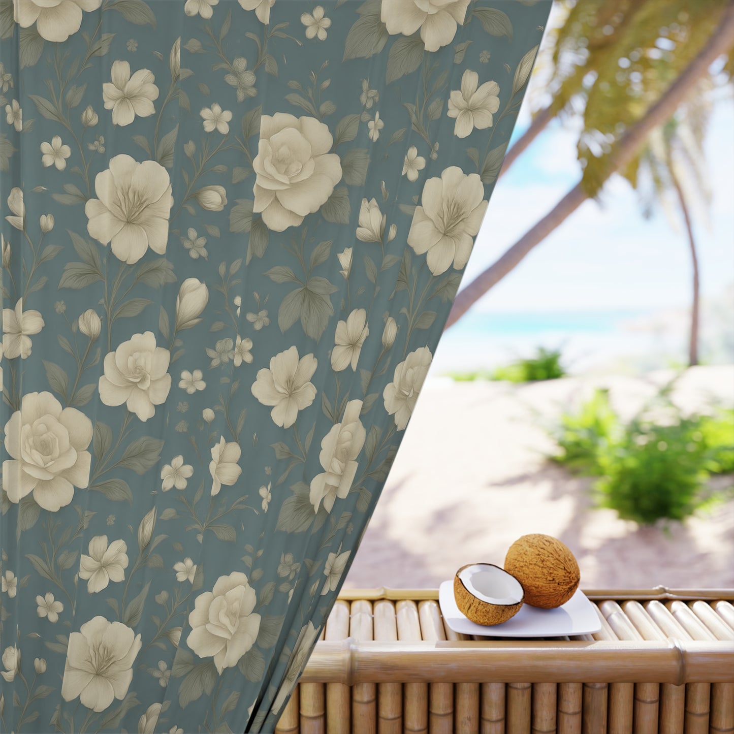 Floral Pattern Window Curtain - Elegant Home Décor, Room Divider, Soft Light Filter, Vintage Design, Ideal for Living Room, Bedroom, [...]