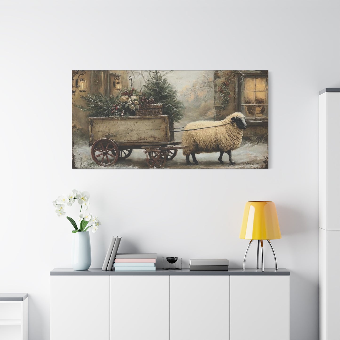 Rustic Sheep Canvas Wall Art