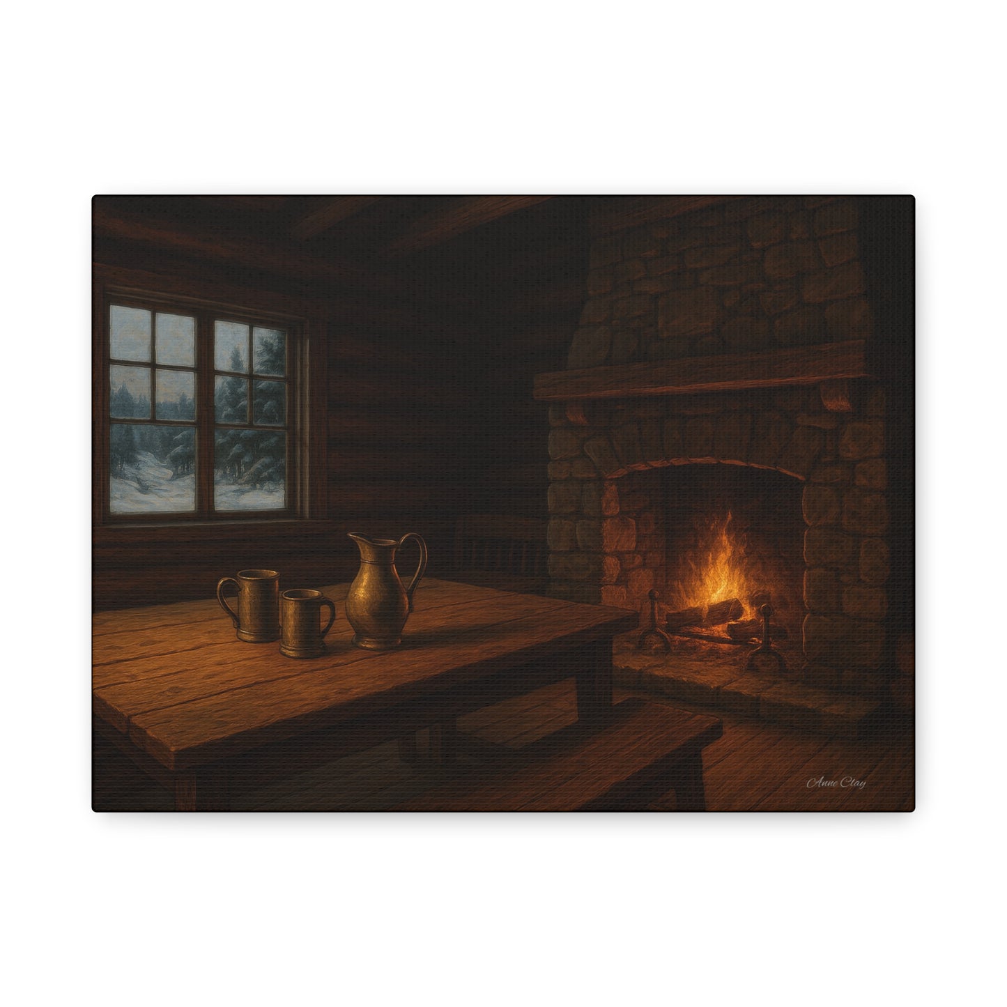 Cozy Cabin Canvas Print, Rustic Home Decor, Winter Vibes, Cabin Wall Art, Perfect for Christmas, Housewarming Gift