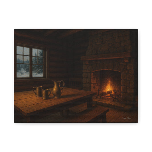 Cozy Cabin Canvas Print, Rustic Home Decor, Winter Vibes, Cabin Wall Art, Perfect for Christmas, Housewarming Gift