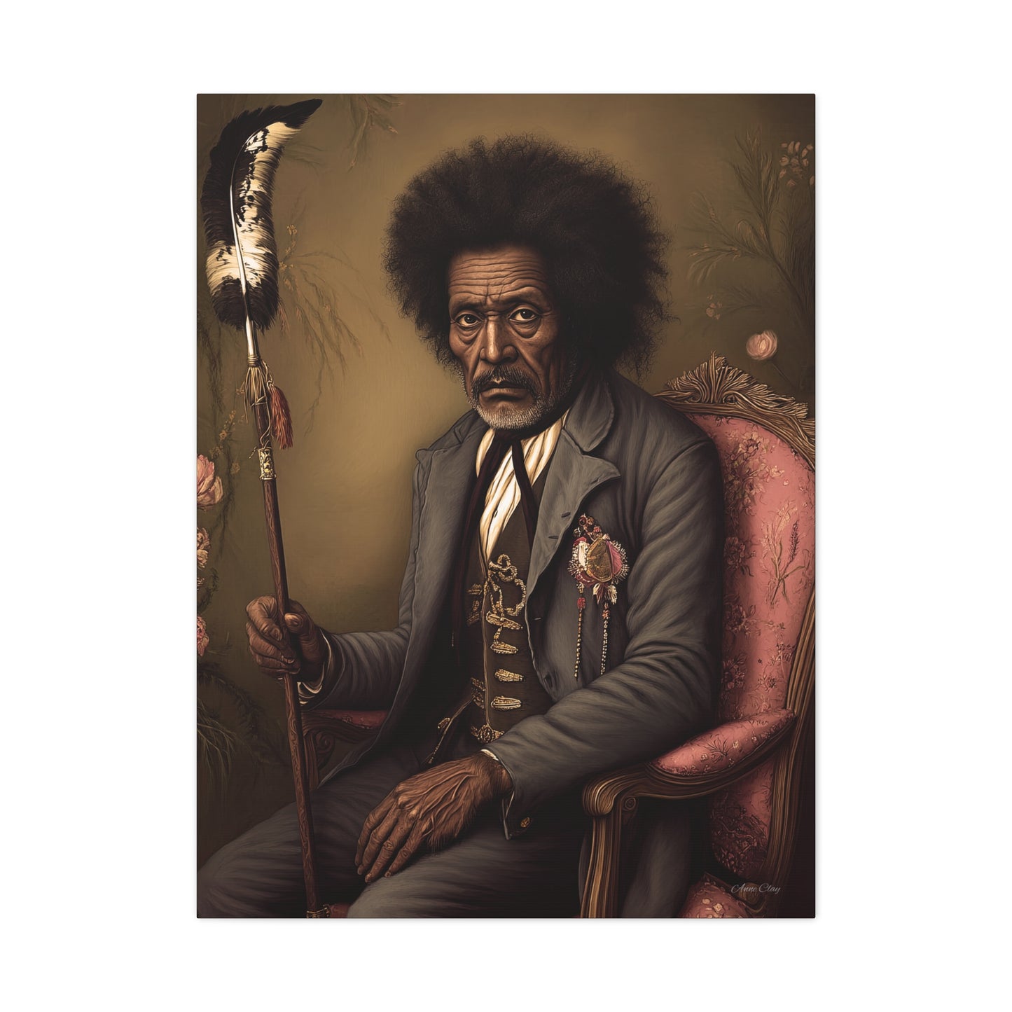 Artistic Canvas Wall Art, Unique Portrait, Black History Decor, Living Room Accent, Gift for Art Lovers, Gallery Style Print