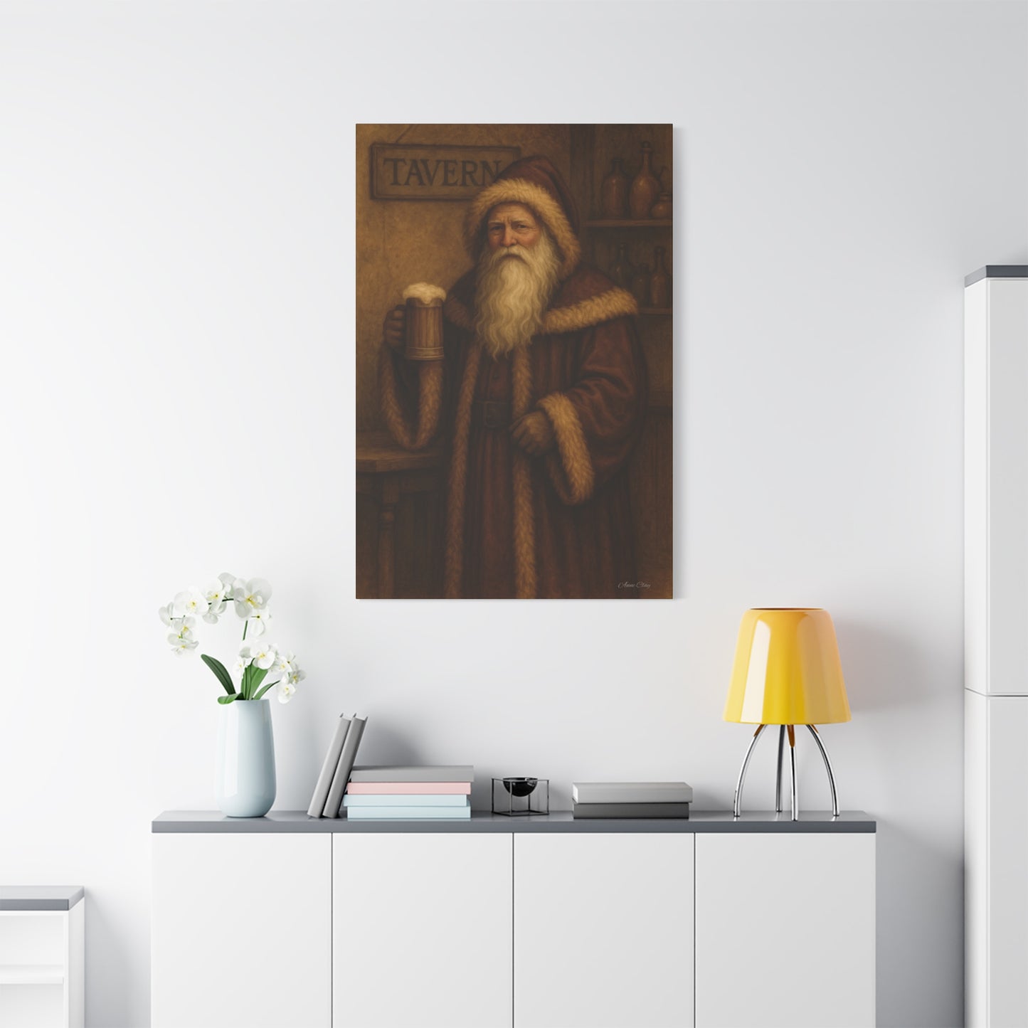 Santa Claus Tavern Canvas Art