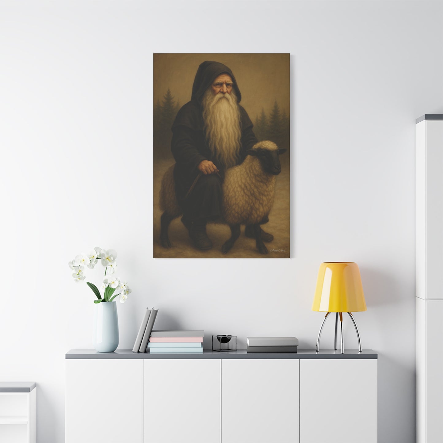 Elderly Shepherd Canvas Wall Art