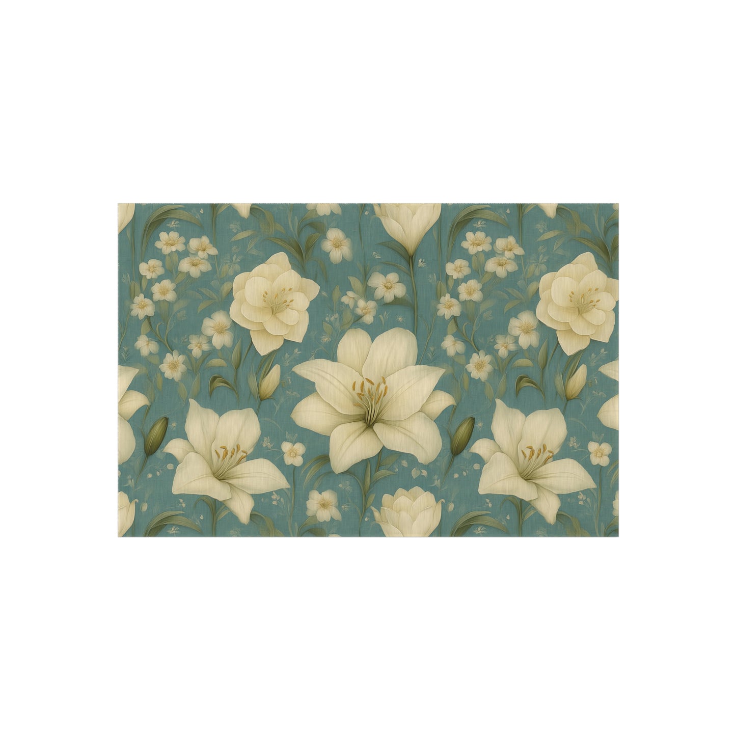 Floral Outdoor Rug for Patios, Boho Garden Mat, Elegant Floor Covering, Spring Decor, Cozy Outdoor Living
