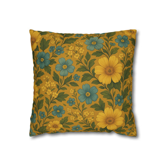 Bohemian Floral Pillowcase Cover, Cozy Home Decor, Vintage Style, Gift for Her, Spring Vibes, Couch Accessory, Cottagecore Throw