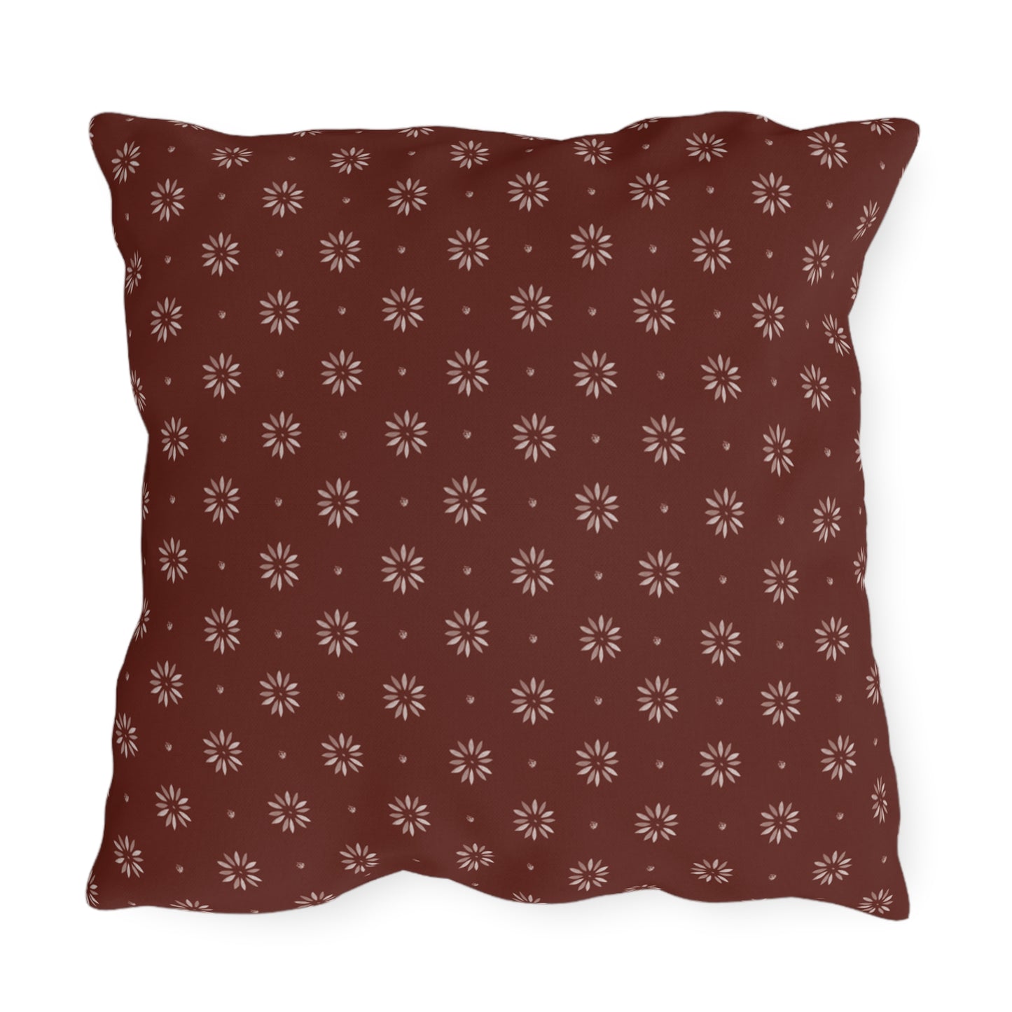 Red and Gold Stencil Outdoor Pillows