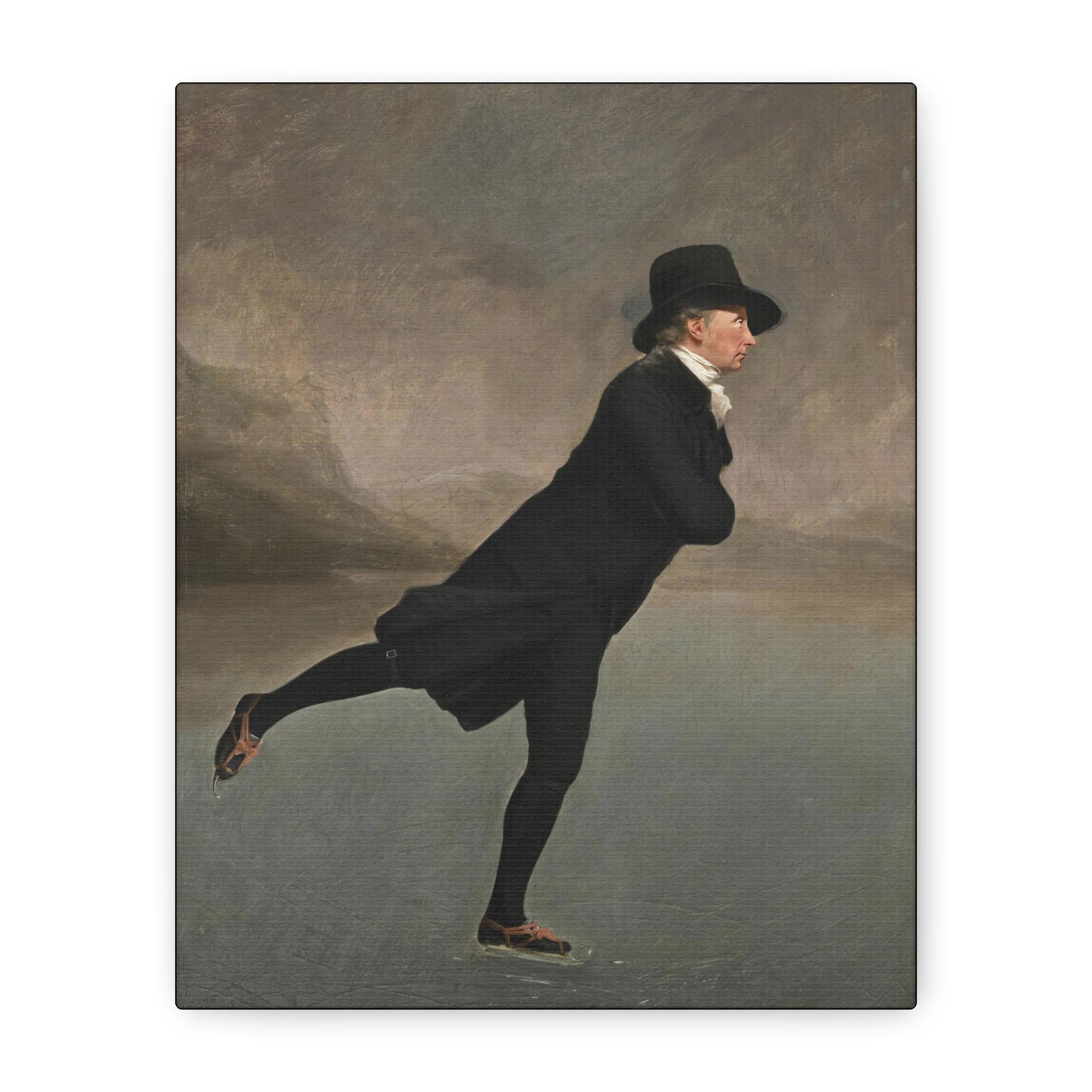 The Skating Reverend Vintage Ice Skating Canvas Wall Art – Classic Home Decor for Winter Lovers