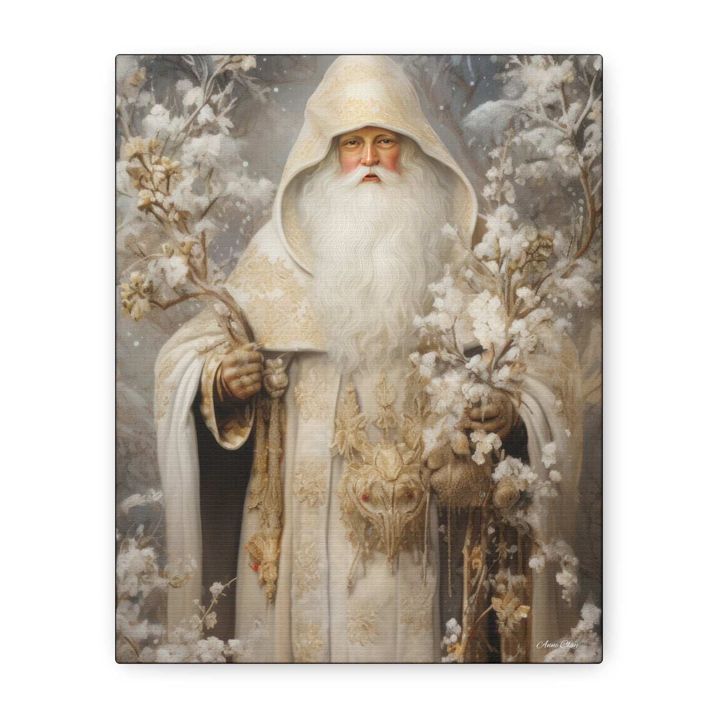 Winter White Santa Matte Canvas, Stretched, 1.25"