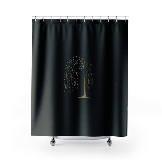 Stencil Elegant Willow Tree Shower Curtain - Modern Bathroom Decor