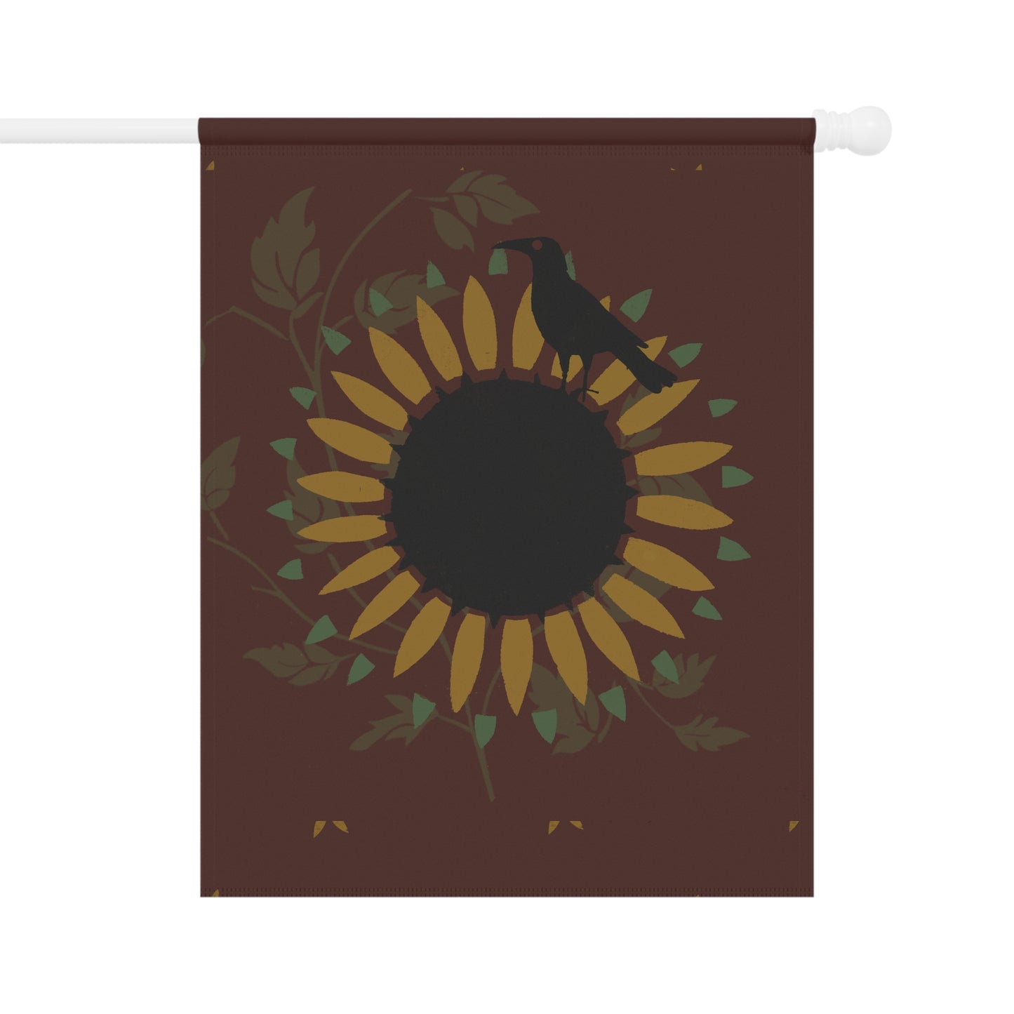 Red Sunflower and Crow Stencil Garden & House Banner