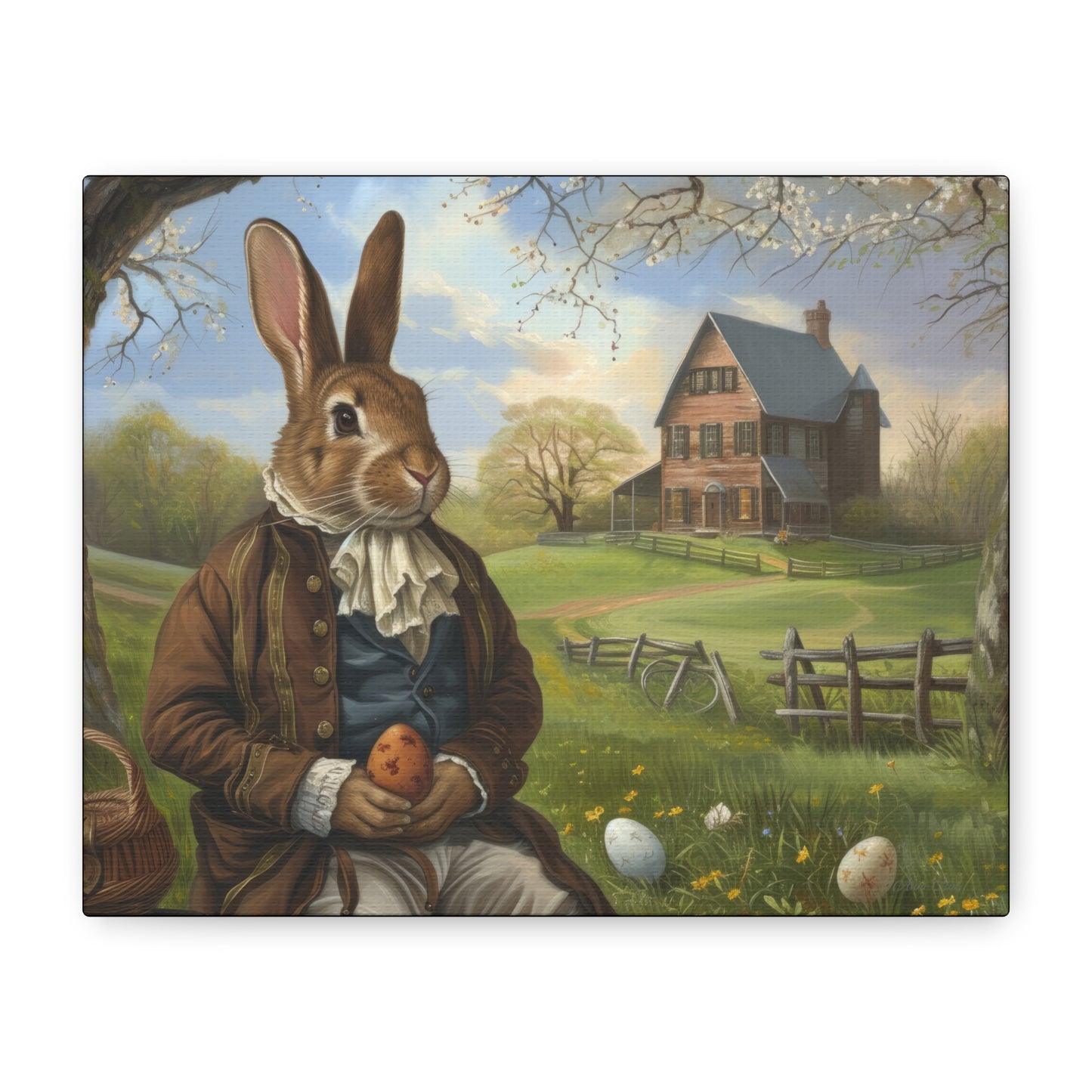 Easter Memories Easter Bunny Canvas Art - Charming Stretched Print for Spring Decor