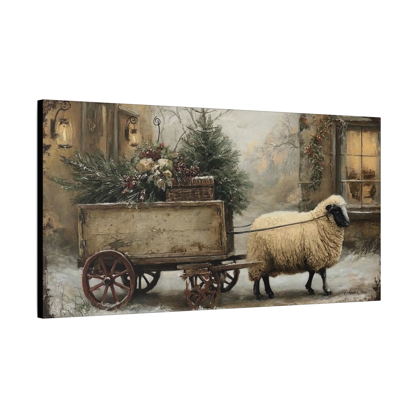 Rustic Sheep Canvas Wall Art