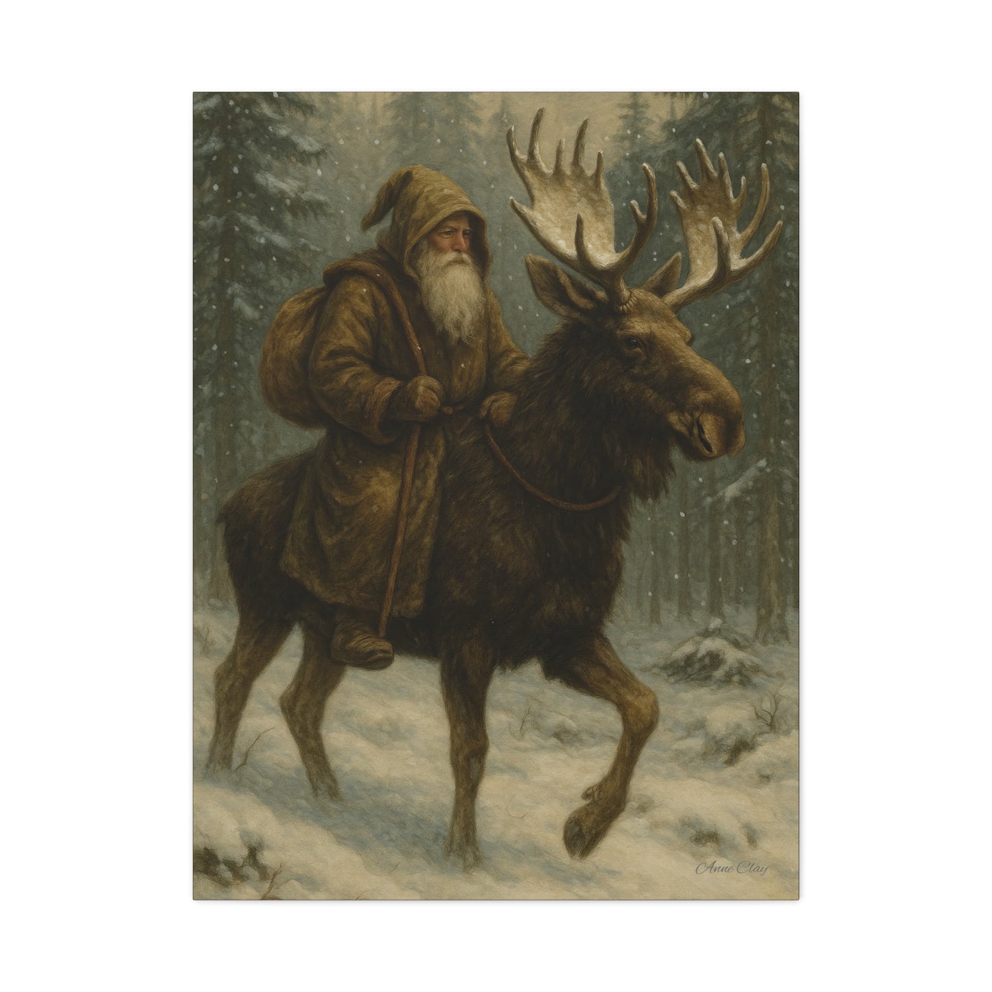 Rustic Moose Canvas Art Print