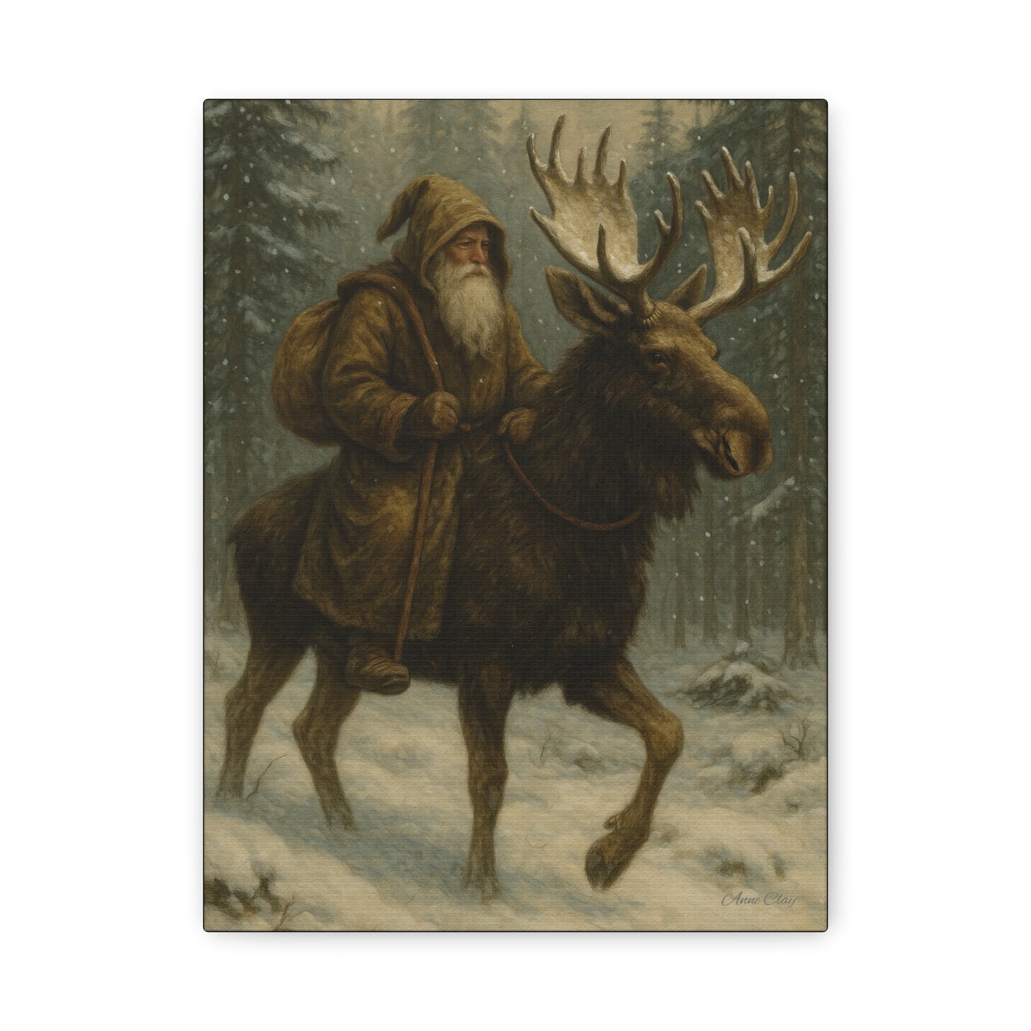 Rustic Moose Canvas Art Print