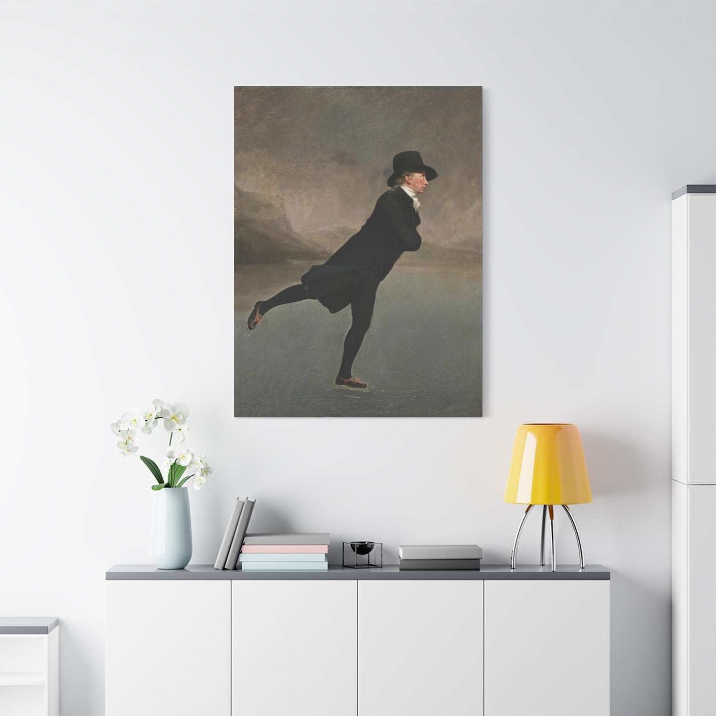 The Skating Reverend Vintage Ice Skating Canvas Wall Art – Classic Home Decor for Winter Lovers
