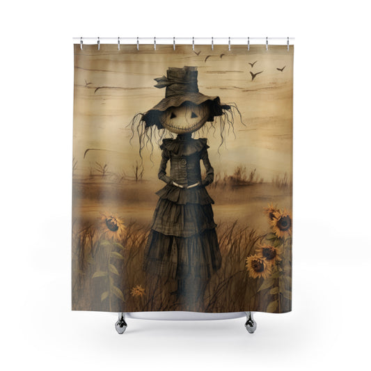 Scarecrow Shower Curtains, Whimsical Home Decor, Fall Bathroom Decor, Scary Chic Aesthetic, Farmhouse Style Accessories