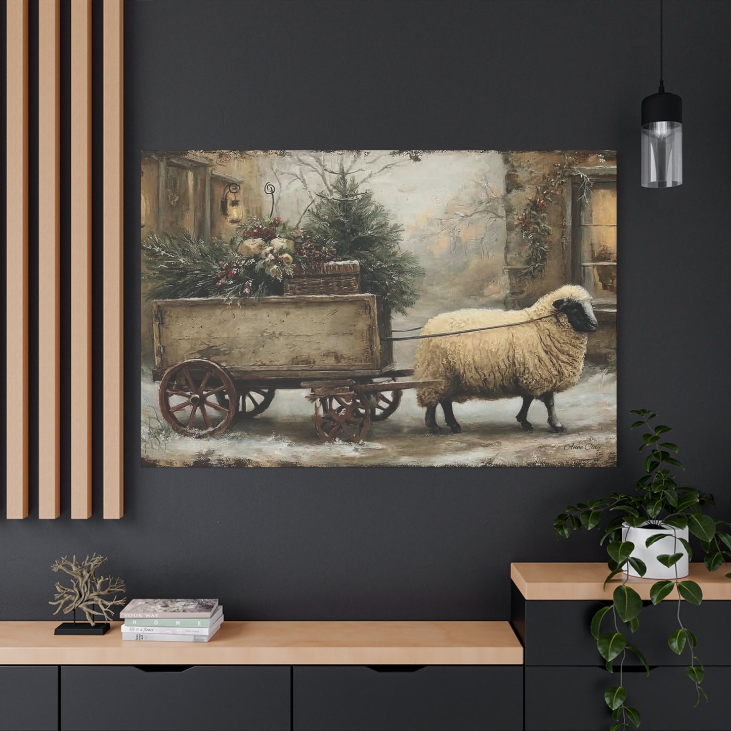 Rustic Sheep Canvas Wall Art
