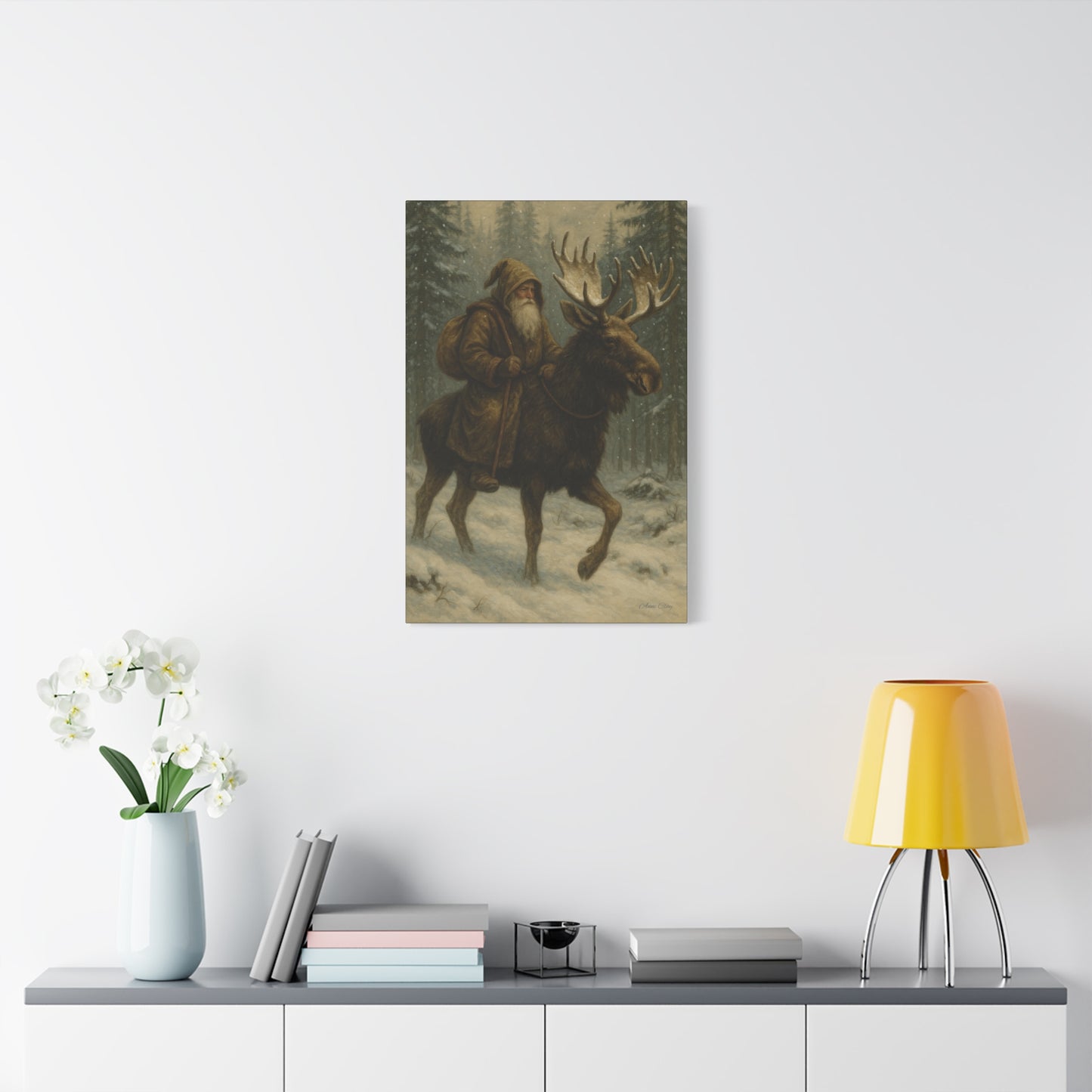 Rustic Moose Canvas Art Print