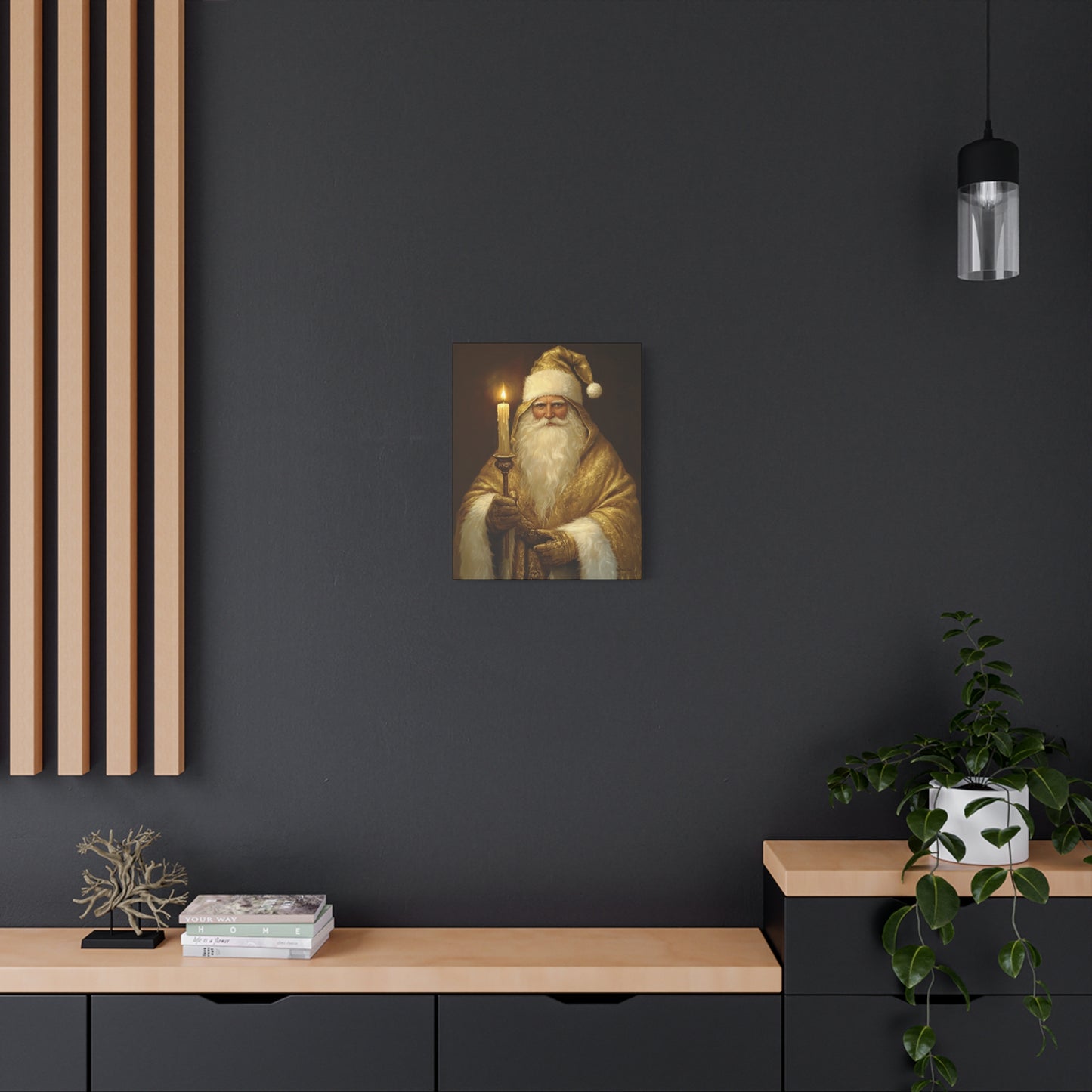 Golden Glow Santa Matte Canvas, Stretched, 1.25"