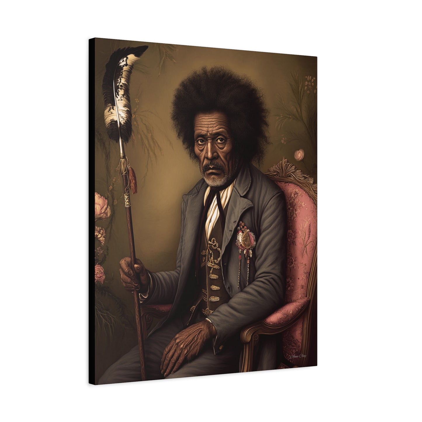 Artistic Canvas Wall Art, Unique Portrait, Black History Decor, Living Room Accent, Gift for Art Lovers, Gallery Style Print