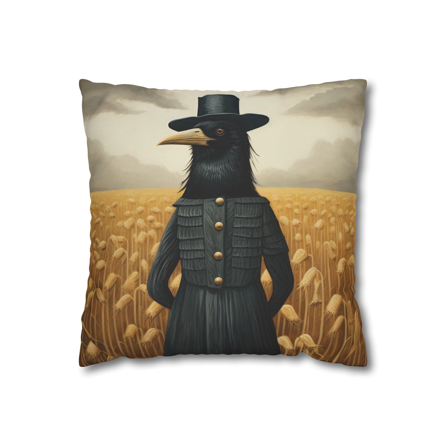 Proper Crow Square Poly Canvas Pillowcase