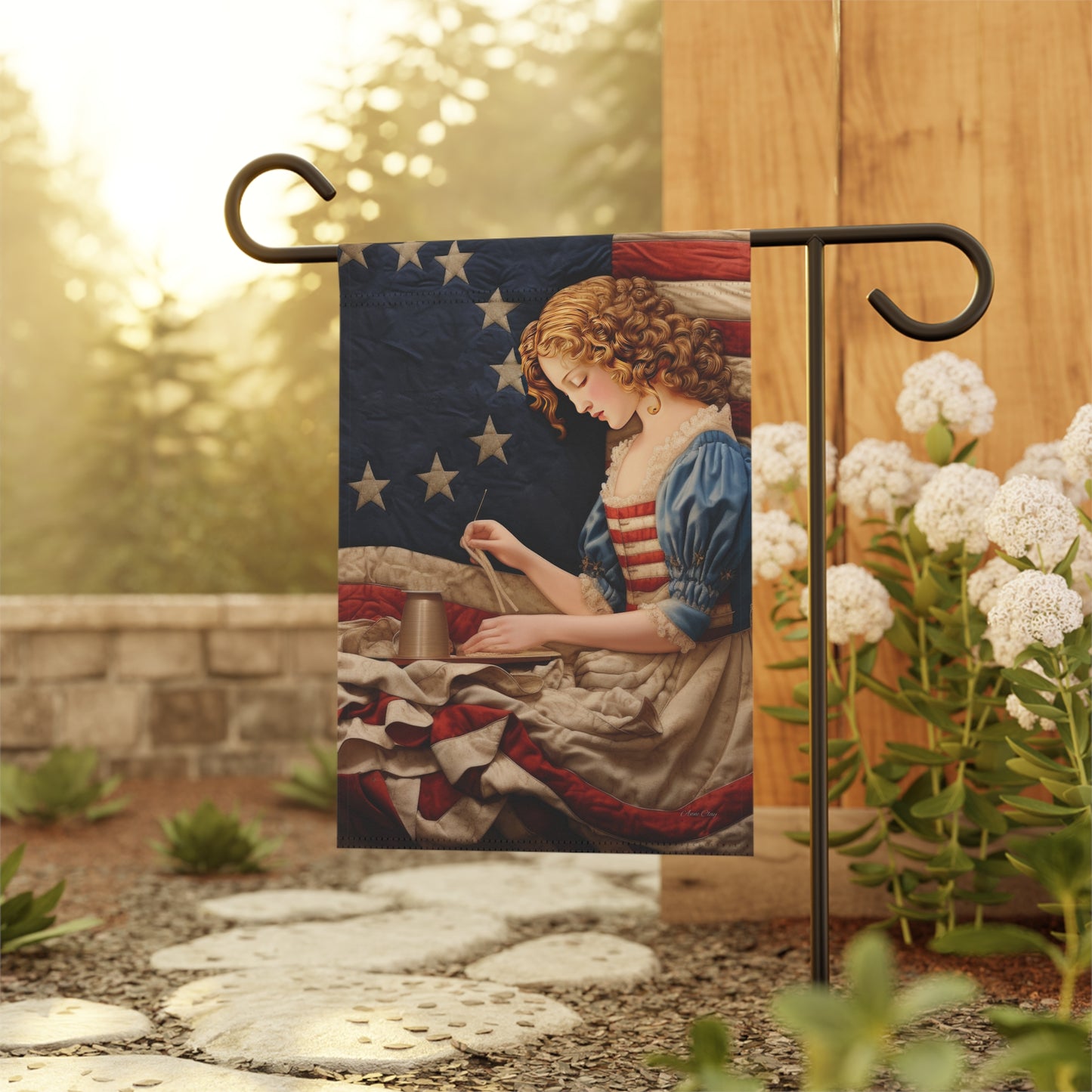 Needle Stitch Betsy Garden & House Banner