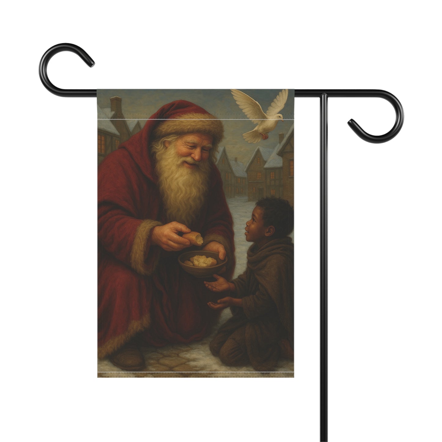 Christmas Garden Flag with Santa Claus Design