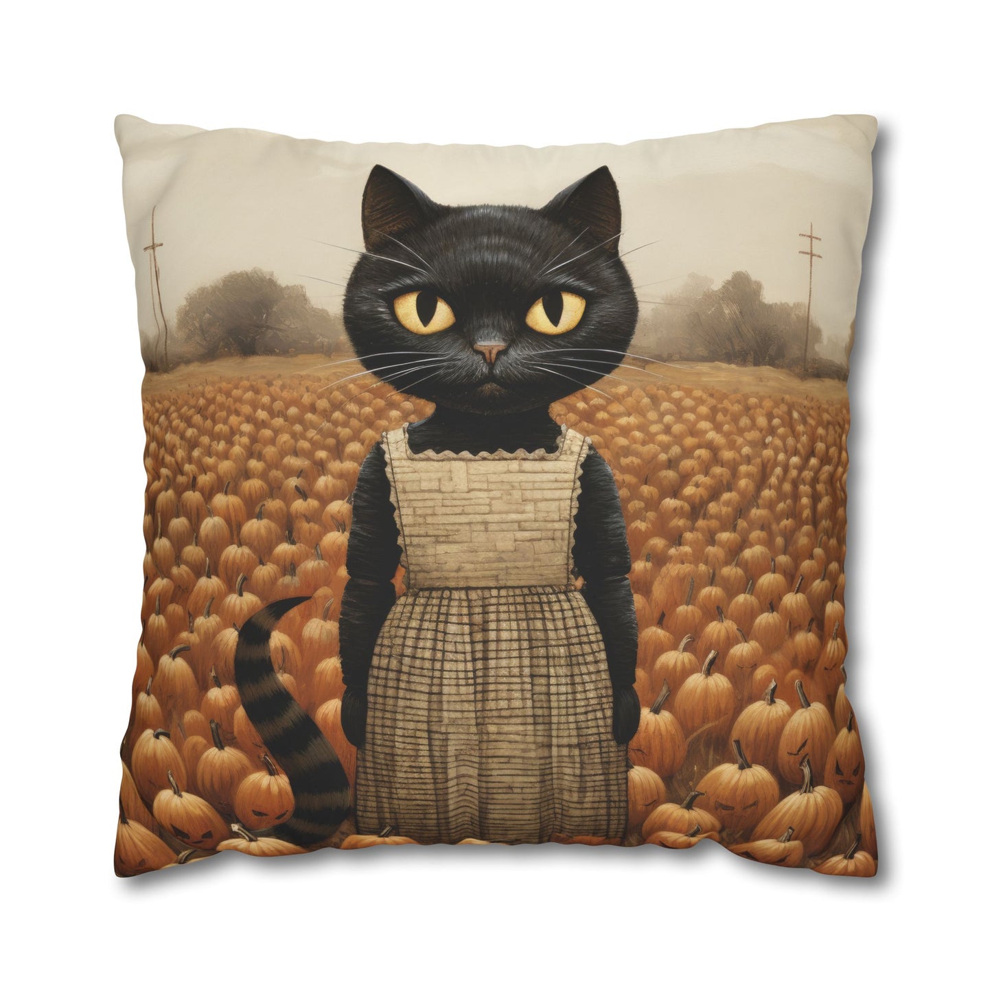 Kitty Boo Boo Square Poly Canvas Pillowcase